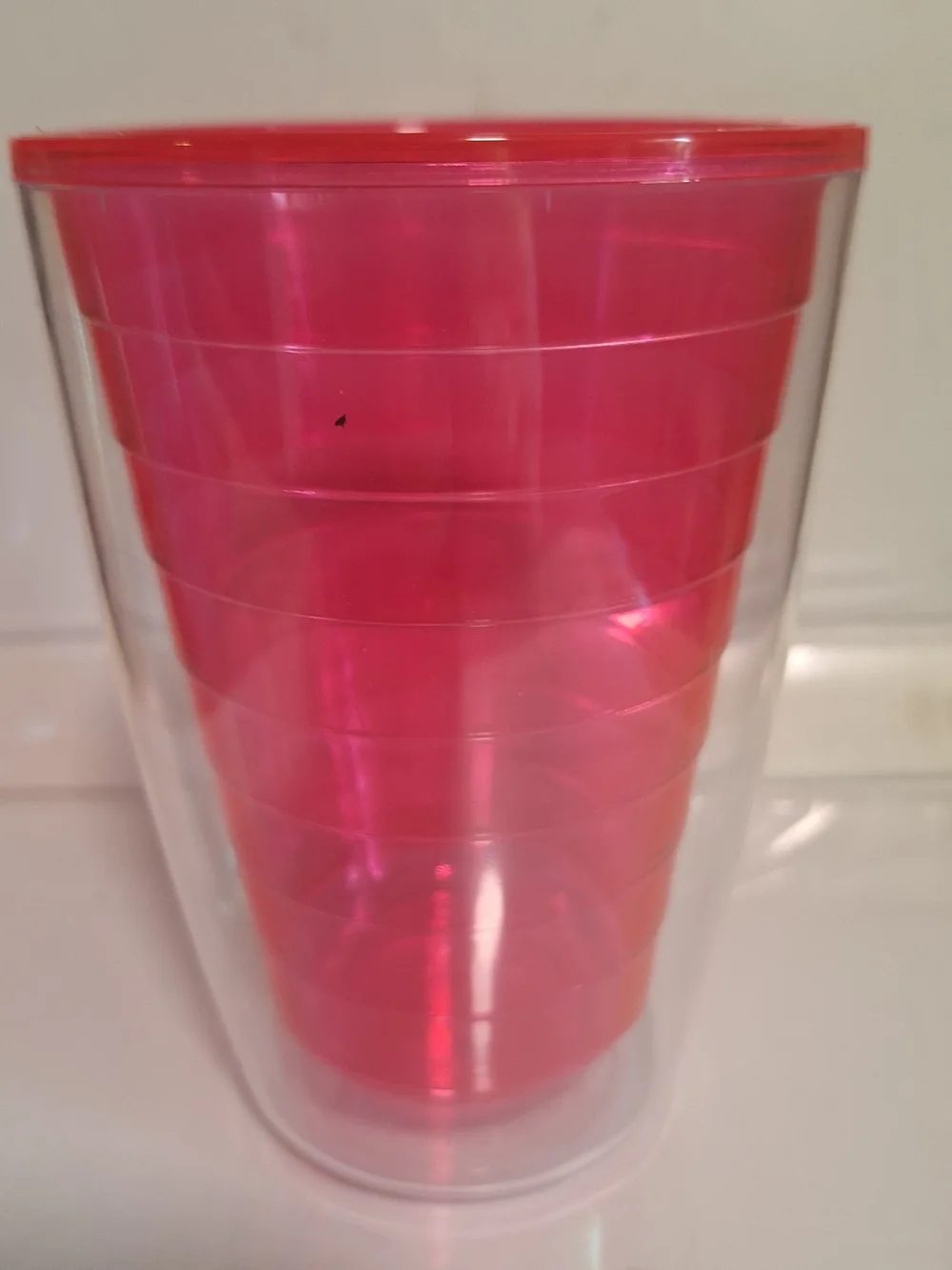 Double Wall Rainbow Party Cups - Set of 4 (Yellow, Pink, Orange, Blue)